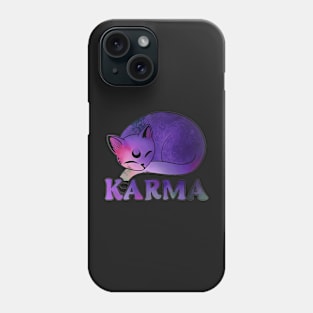 Quotes Funny Aesthetics  Me an Karma vibe like that Funny lazy cat Phone Case