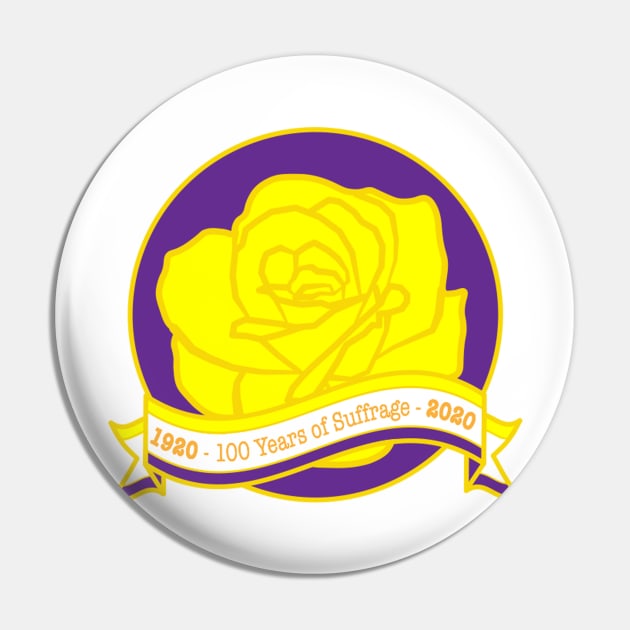 Suffrage Rose - 100th Anniversary of the 19th Amendment Pin by BonnieFillenwarth