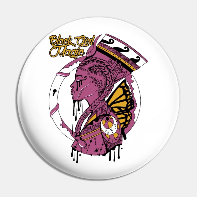 Pink Gold - Goddess Of Egypt Black Girl Magic Pin by kenallouis