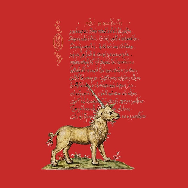 The Unicorn - Ancient Greek Manuscript by The Blue Box