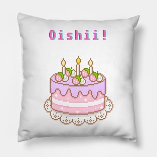 Kawaii Pixel Oishii Dream Dessert ( strawberry Birthday Cakee ) Pillow