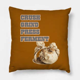 How To Cider. Crush, Grind, Press, Ferment. Classic Cider Lover Design Style Pillow