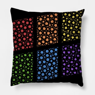 Geometric Shapes Made From Rainbow Polyhedral Dice Pillow