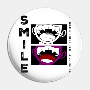 Smile Slogan Graphic Tee Pin