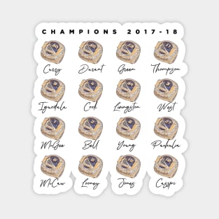 GSW Golden State Warriors Championship Rings 2017-2018 Season Basketball Vector Magnet