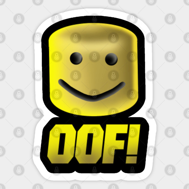 Roblox Oof Noob Head Oof Sticker Teepublic - roblox oof fight