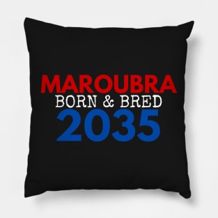 MAROUBRA BORN AND BRED 2035 EASTS COLOURS WHITE DESIGN Pillow