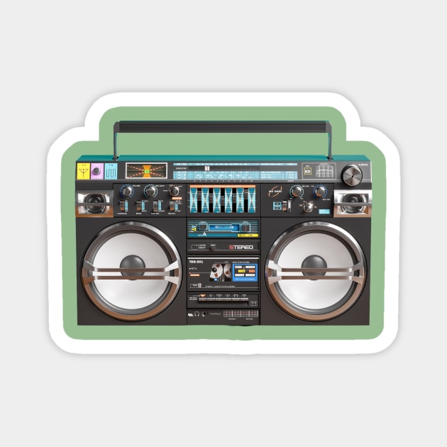Vintage Boombox Ghettoblaster Magnet by The WYLD Tribe