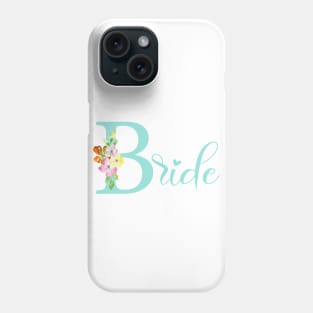 Bride illustration in teal Phone Case