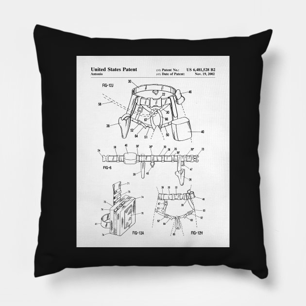 Climbing Equipment Patent - Climbing Fan Outdoors Hiking Art - White Pillow by patentpress