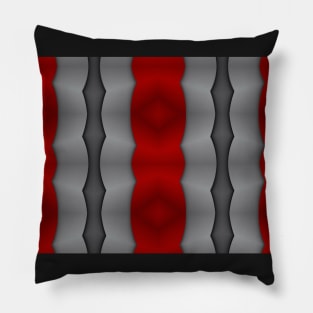 Stripes in Red and Gray Pillow