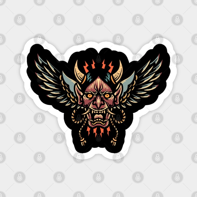 winged oni oriental tattoo Magnet by donipacoceng