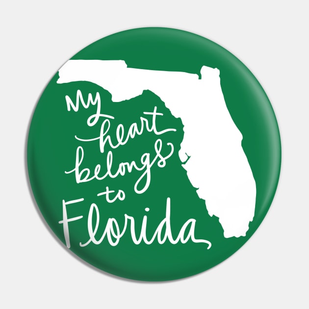 My Heart Belongs To Florida: State Pride Calligraphy Pin by Tessa McSorley