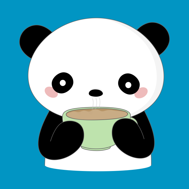 Kawaii Coffee Panda T-Shirt - Cute Pandas - T-Shirt | TeePublic