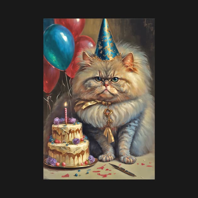 Persian Cat Birthday Card by candiscamera