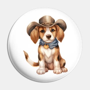 Cowboy Beagle Dog Pin