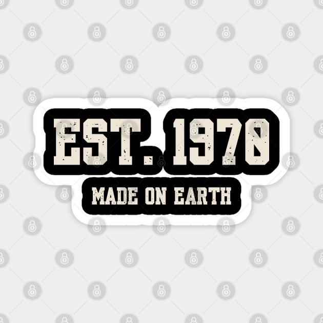 1970 Birthday Vintage Varsity Magnet by Stylecombinator