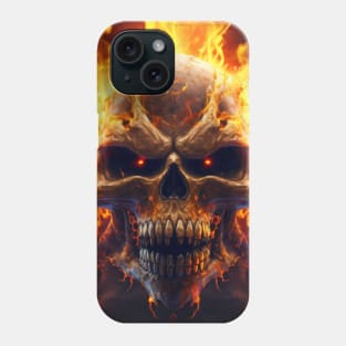 Evil Burning Skull with Red Eyes Phone Case