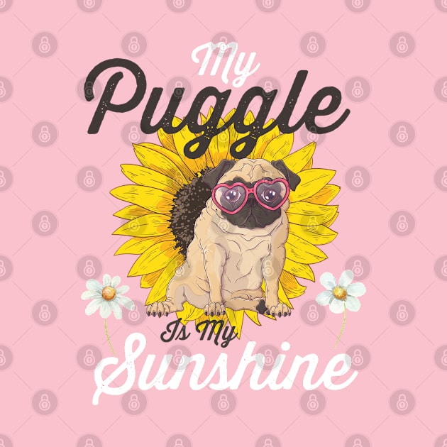 Puggle and Sunflowers Dog Lover Gifts For Women and Girls by kevenwal