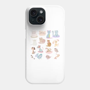 Cats, dogs and birds Phone Case