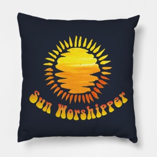 Sun Worshipper  water colors summer design for Sun Worshipper Pillow