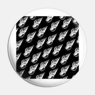 tulip shell aloha print pattern black and white Pin