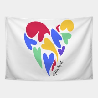 Rainbow Colorful Heart Pattern Tapestry