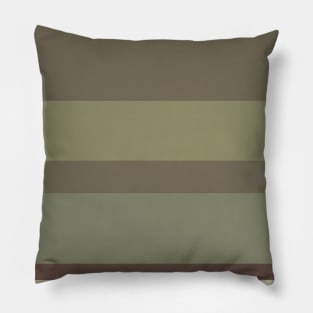 A unique variety of Purplish Brown, Grey Brown, Camouflage Green, Putty and Artichoke stripes. Pillow