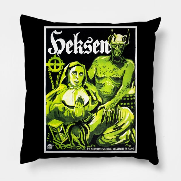 Häxan: Witchcraft Through the Ages (Swedish Poster, 1922) Pillow by Scum & Villainy