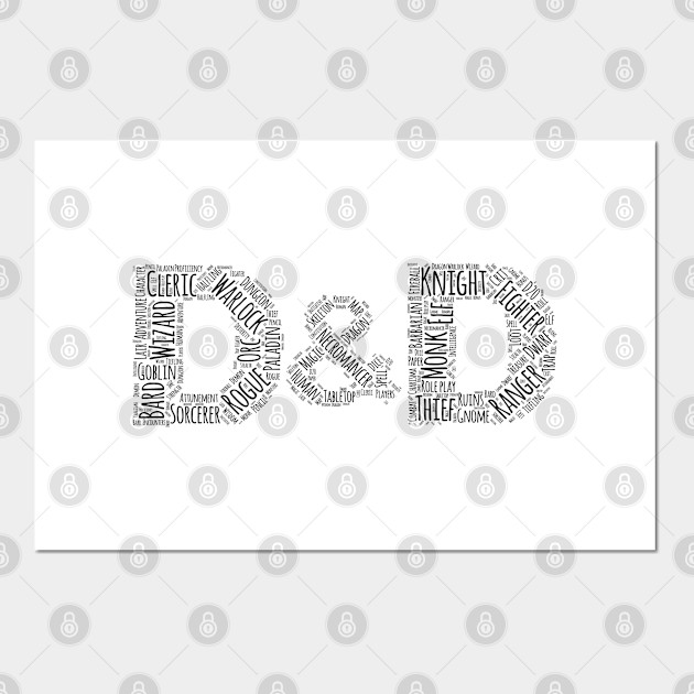 Dnd Word Mosaic Black Text Dungeons And Dragons Posters And Art Prints Teepublic Au Wangart black white word poster city map paris london new york nordic print canvas painting wall picture for living home decor. teepublic