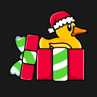 Cute Rubber Duck in Christmas Gift T-Shirt