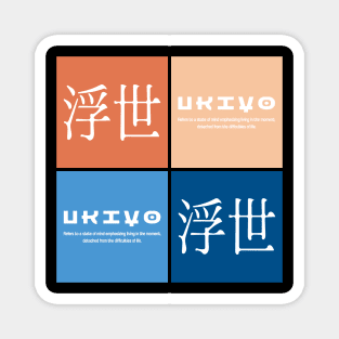 Ukiyo Vintage Pop Art Japanese Kanji Aesthetic 496 Magnet