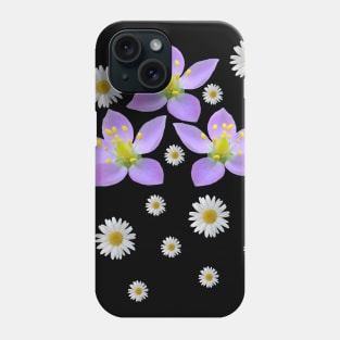 flower meadow pink daisy daisies blooms florets Phone Case