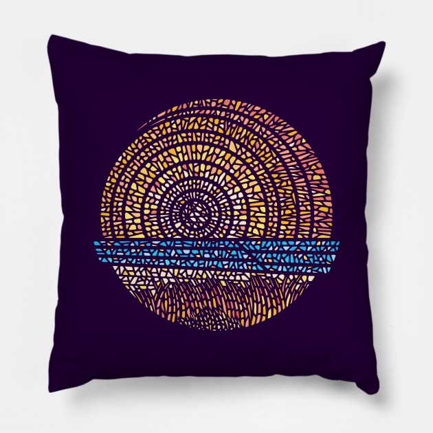 Sunset at the Beach Pillow by NRDesign