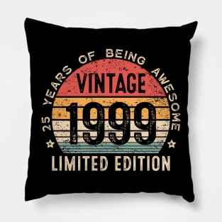 25th Birthday 25 Years Old Man Woman Vintage 1999 Pillow