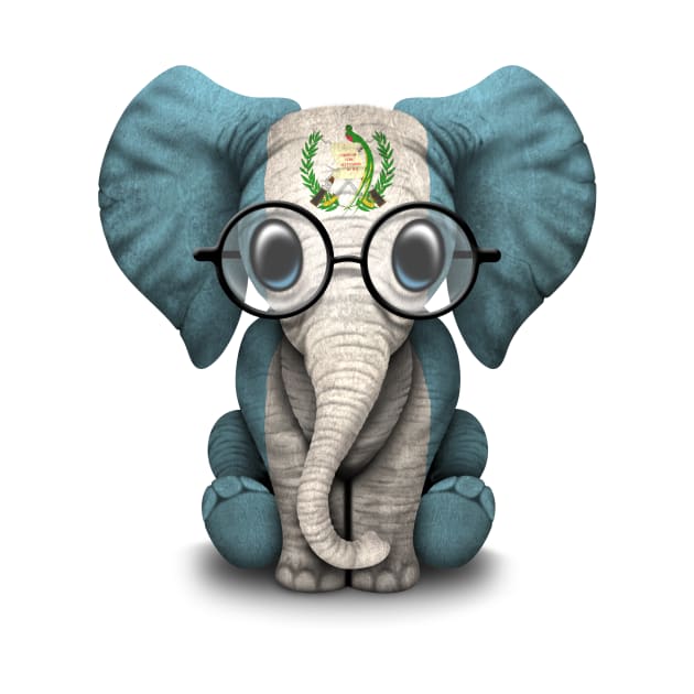 Baby Elephant with Glasses and Guatemalan Flag by jeffbartels