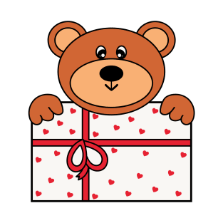 Christmas Bear With Xmas Gift T-Shirt