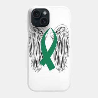 Winged Awareness Ribbon (Green) Phone Case