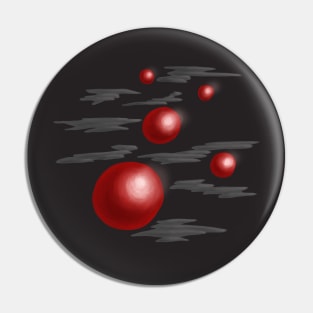 Shiny Red Planets Pin