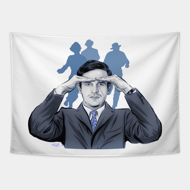 Francois Truffaut - An illustration by Paul Cemmick Tapestry by PLAYDIGITAL2020