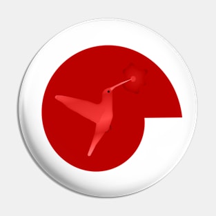 Happy Hummingbird on Red Spiral Pin