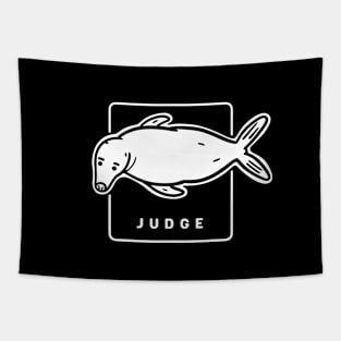 Funny and judgy staring seal. Stylized minimalist design Tapestry