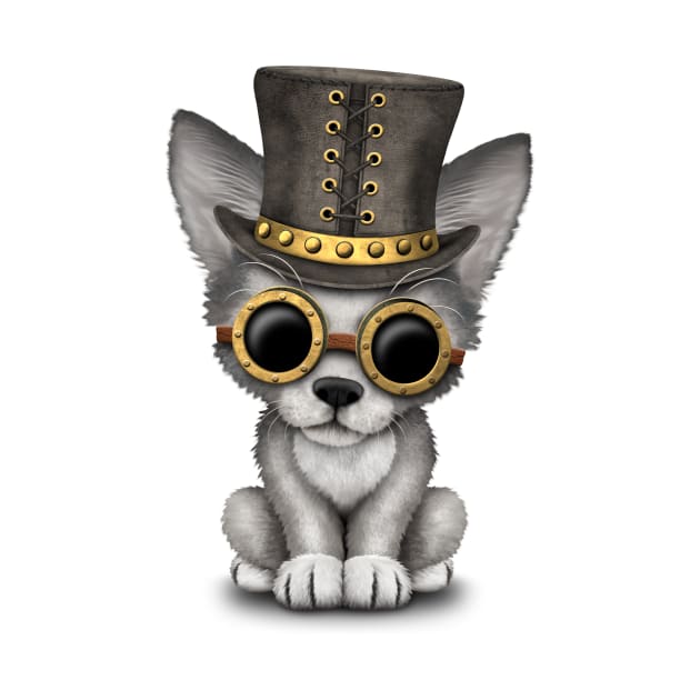 Steampunk Baby Wolf Cub by jeffbartels