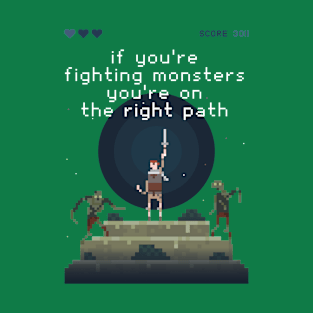 Fight Monster Pixel Game T-Shirt