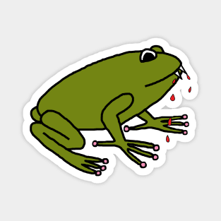 Animals with Sharp Teeth Green Frog Magnet