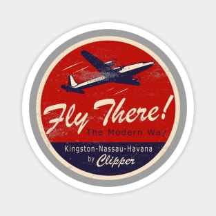 Vintage Air Travel - Fly There! The Modern Way (distressed) Magnet