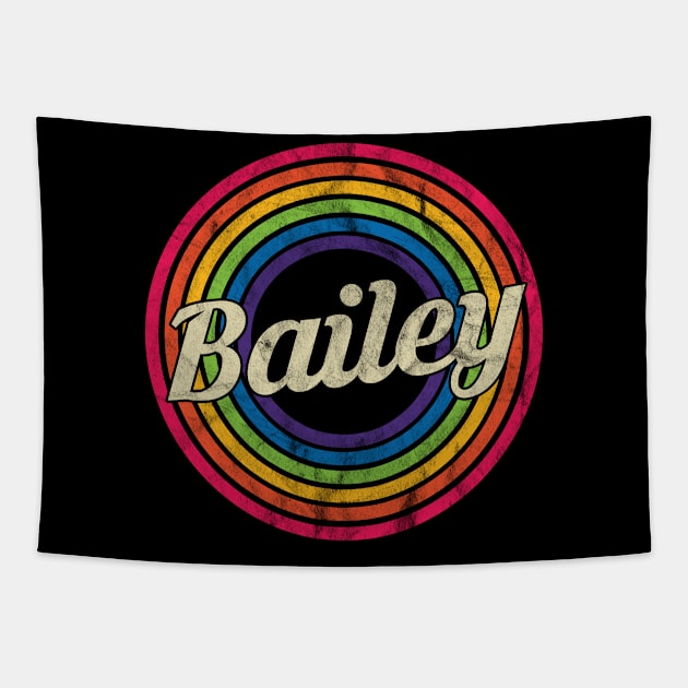 Bailey - Retro Rainbow Faded-Style Tapestry by MaydenArt