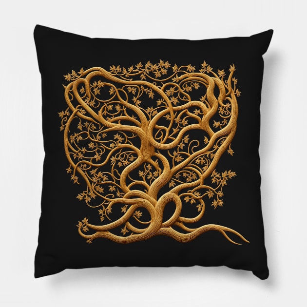 Entwined Tree Design Pillow by ArtShare