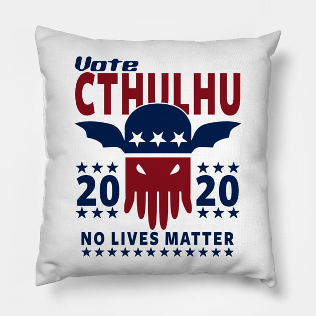 VOTE CTHULHU 2020 - CTHULHU AND LOVECRAFT Pillow by ShirtFace