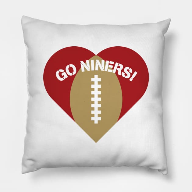 Heart Shaped San Francisco 49ers Pillow by Rad Love